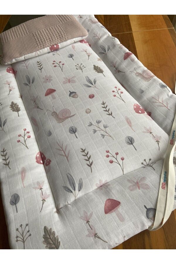 m montefair Sadece Minder Yastıklı Yıkanabilir Elyaf Dolgulu Doğa Ve Mantalar Lavanta Alt Açma Minderi 45x75 Cm