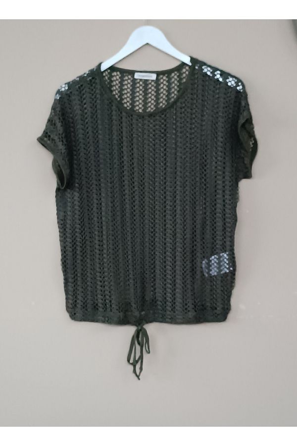 MAXLEVEL MODA-Mesh Blouse - Cord Detailed 1