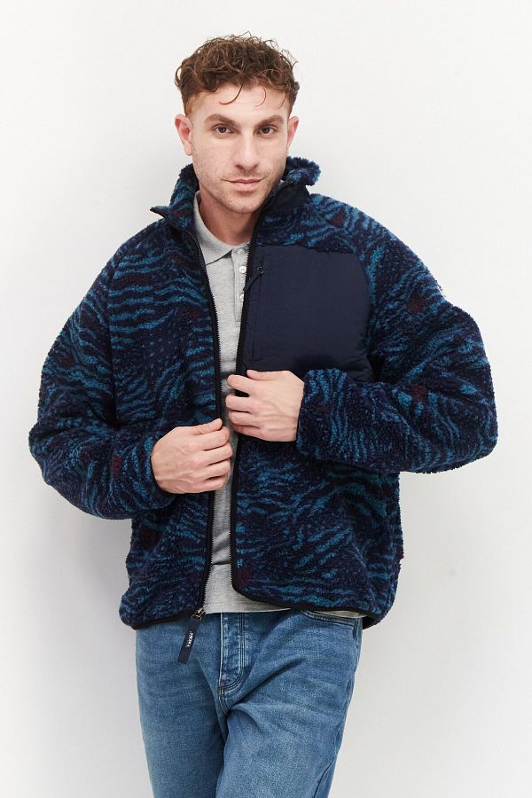 Perry Ellis Men Textured Bomber Jacket Navy Combo Trendyol