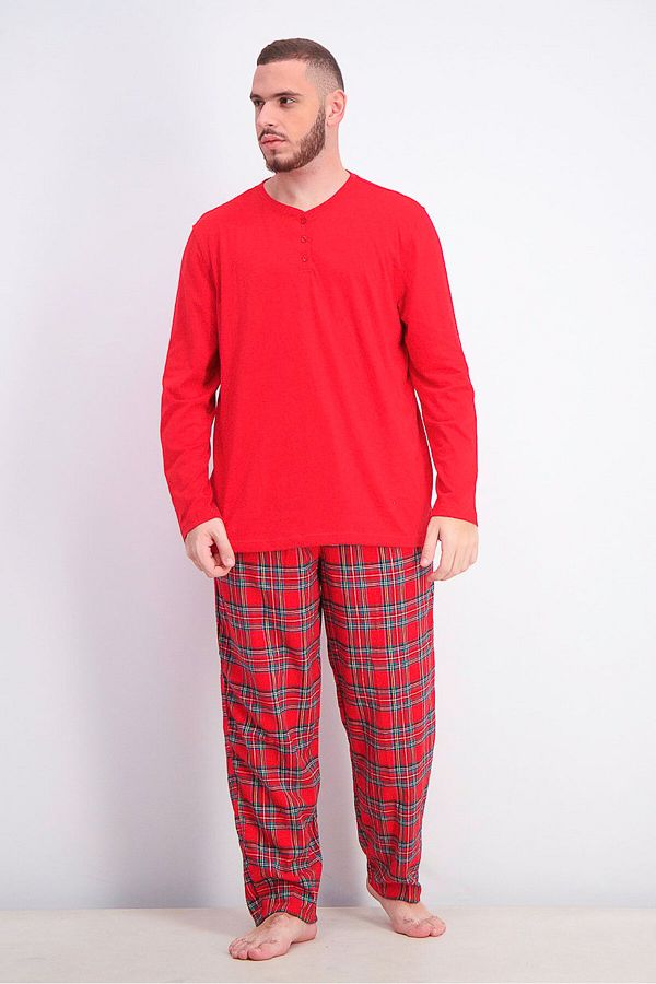 Family PJs Men Mix It Brinkley Plaid Family Pajama Set Red Trendyol