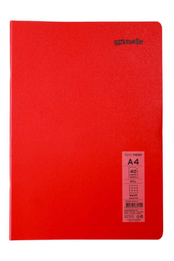 Mynote-Text Neon A4 40 Sheets Checked Plastic Cover Notebook 1