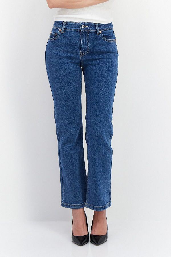 Don t Call Me Jennyfer Women Straight Fit Washed Stretchable Denim Jeans Blue Trendyol