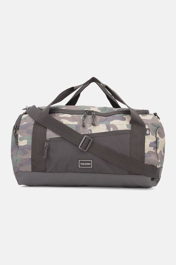 Volcom Men Brand Logo Duffle Bag 52 x L 25 x H 25 x W cm Khaki Black Combo Trendyol