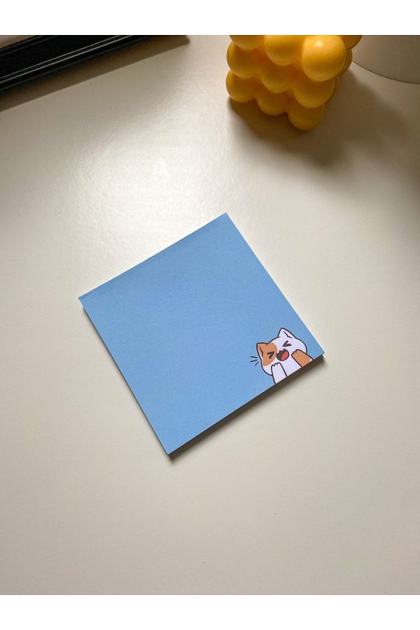 Pine Note-Blue Cat Pattern Kawaii Memopad Memo Pad Notebook Notepad Planner 1