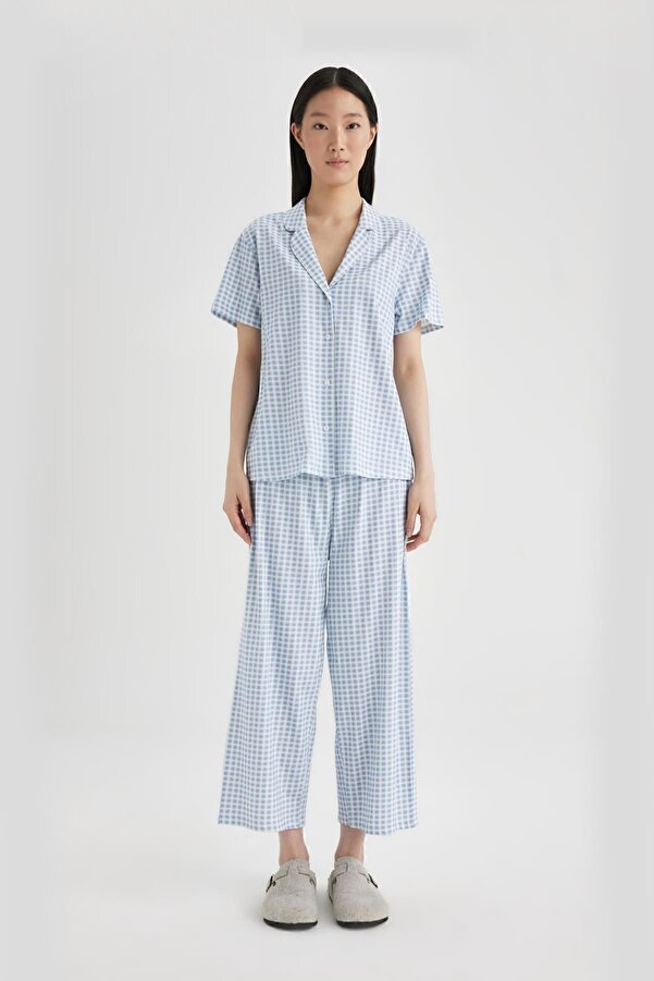 DeFacto-Fall In Love Regular Fit Short Sleeve Pajamas Set B8670ax24sm 1