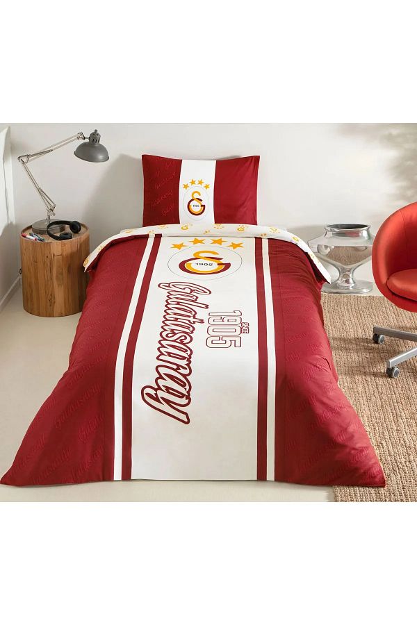 Galatasaray-1905 Glow Licensed Cotton Single Duvet Cover Set - 120x200 Cm Elastic Sheet 1
