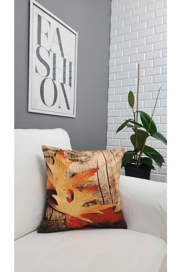 KIRLENT EV-Sycamore Leaf Pattern Throw Pillow Case 1