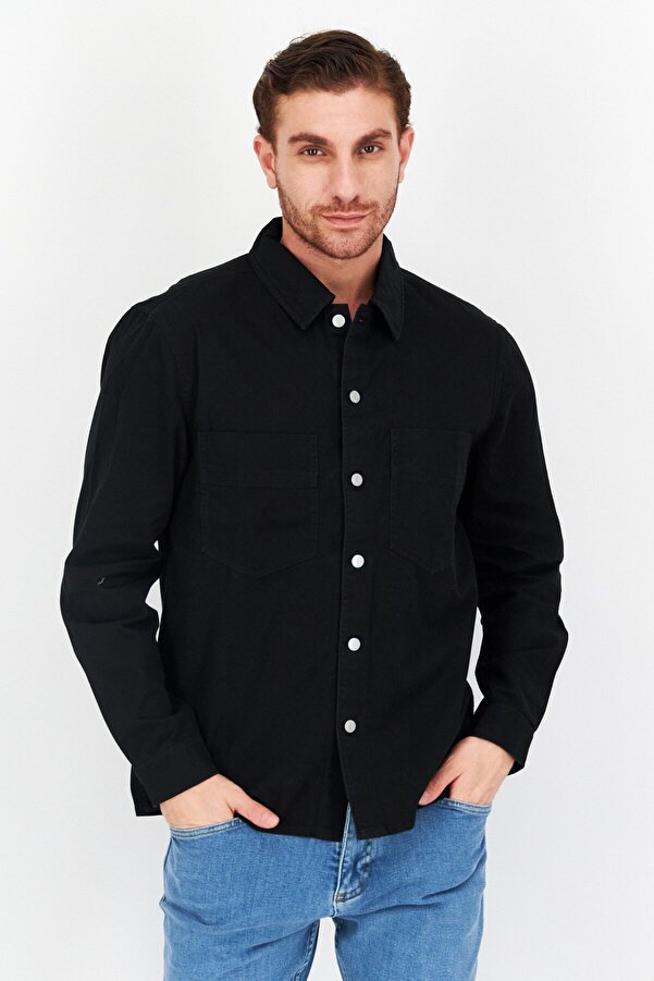 Esprit x Rest and Recreation Men Textured Long Sleeve Jacket Shirt 