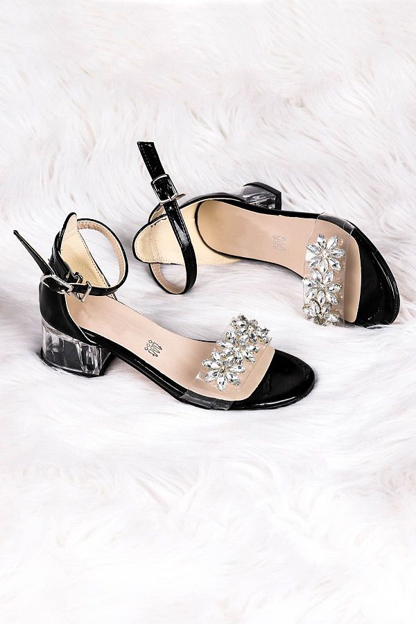 Kiko Kids-3 cm transparente Sandalen mit Steinabsatz für Mädchen - Abendschuhe 1