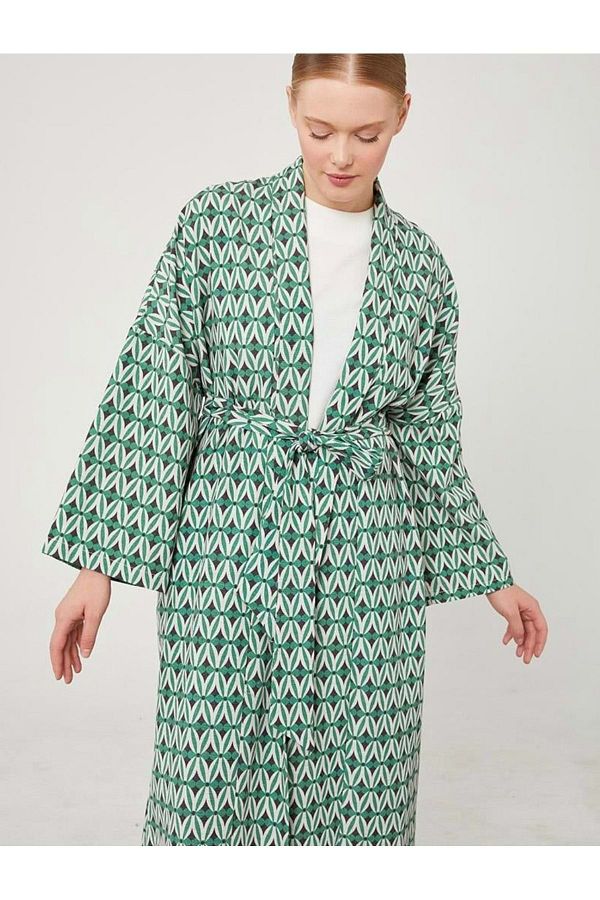 Levidor Zara Model 24y100058 Set Kimono and Pants Green 1 Trendyol