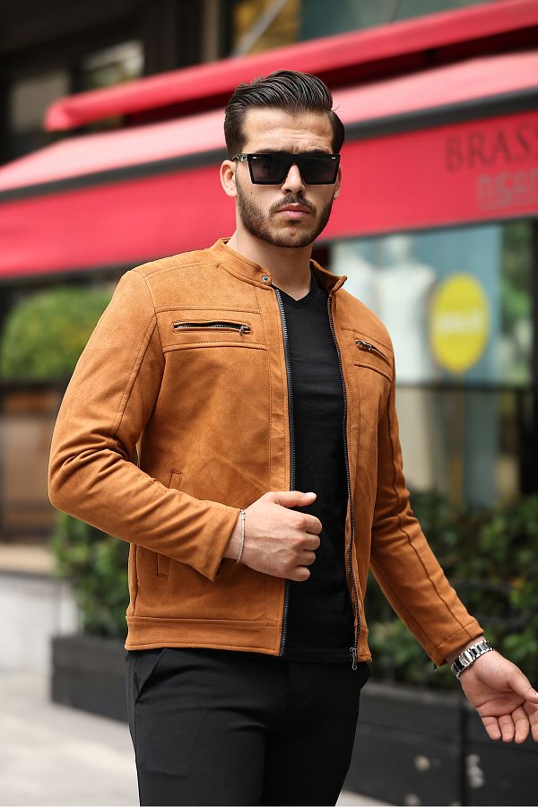 Slim fit suede jacket clearance