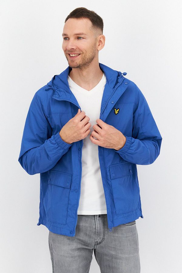 Lyle Scott Men Brand Logo Hooded Parka Jacket Blue Trendyol