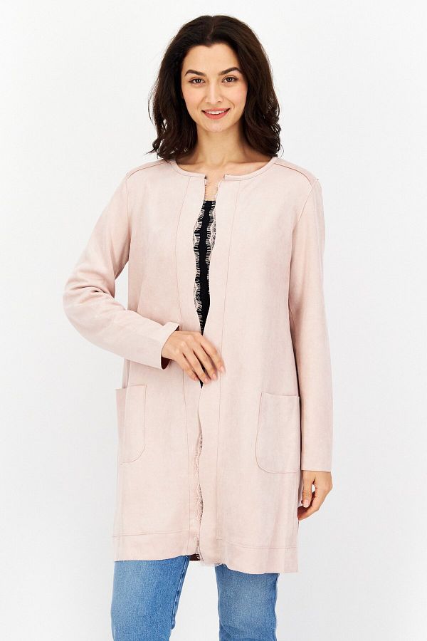 Carmen Marc Valvo Women Plain Cardigan Pink Trendyol
