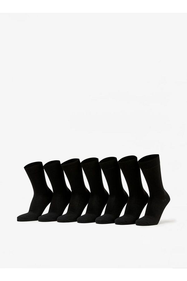 LBL by Shoexpress-Solid Calf Length Socks - Set of 7 1