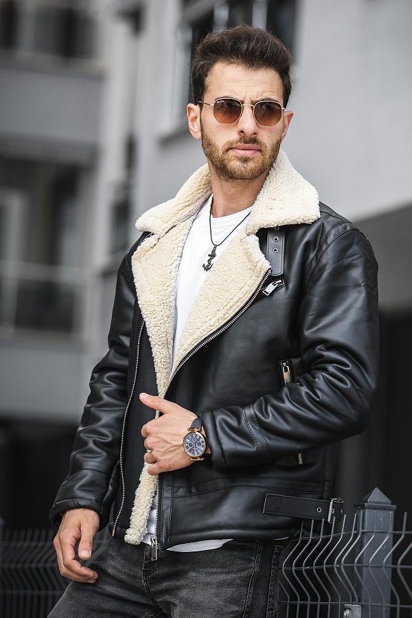 Men's coat zipper side shop