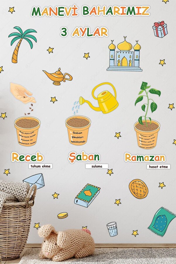 MSticker Üç Aylar Rahmet Mevsimi Özel Sticker Seti Recep Şaban Ramazan Sticker Seti - Ramazan Süsleri 3 Aylar