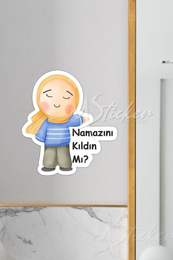 MSticker Namazını Kıldın mı? Sticker, Namaz kılma Hatırlatıcısı, Sevimli Anne Kız Figürü Namaz Teşviki