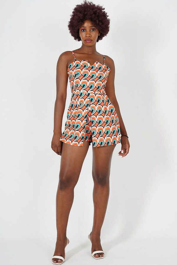 YORSSTYLE Patterned Jumpsuit Shorts Skirt Trendyol