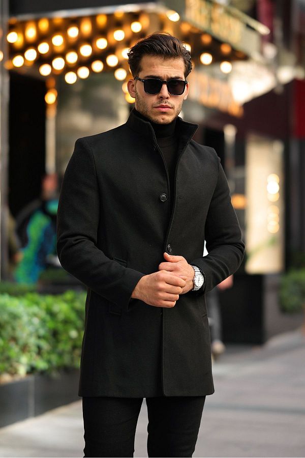 Stand up collar pea coat discount