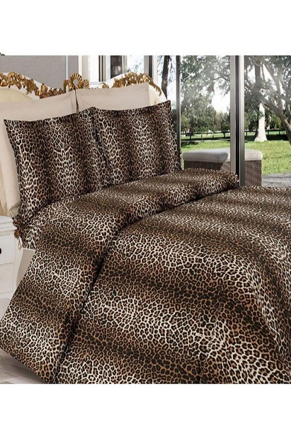 sedali home Set - Leopar Desenli Çift Kişilik Nevresim Seti (ÇARŞAFSIZDIR)