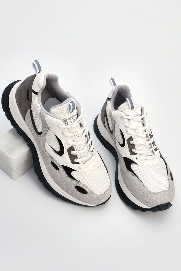 Marjin-Women's Sneaker Lace-up High Sole Sports Shoes Nasman White 1