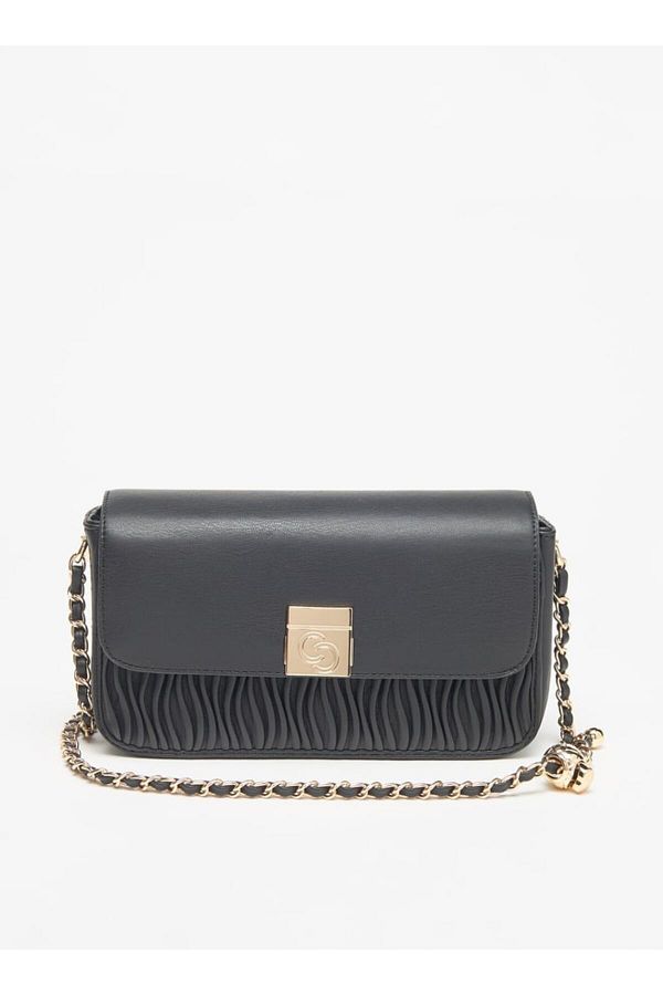 Celeste-Pleated Crossbody Bag with Chain Strap and Button Closure 1