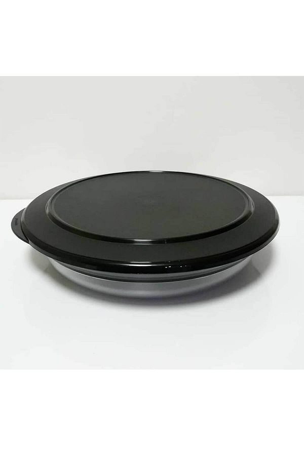 Loyansbk-Tupperware Crystaline Serving Container Cookie Container Cake Container Black Storage Container 1