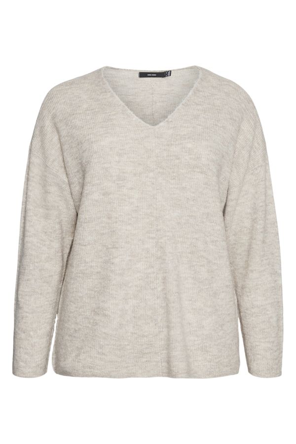 Veromoda Curve-Strickpullover VMCREWLEFILE LS BLUZĂ CU DECOLL V CURVE 1