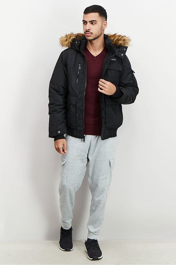 Rocawear Men Brand Logo Puffer Jacket Black Combo Trendyol