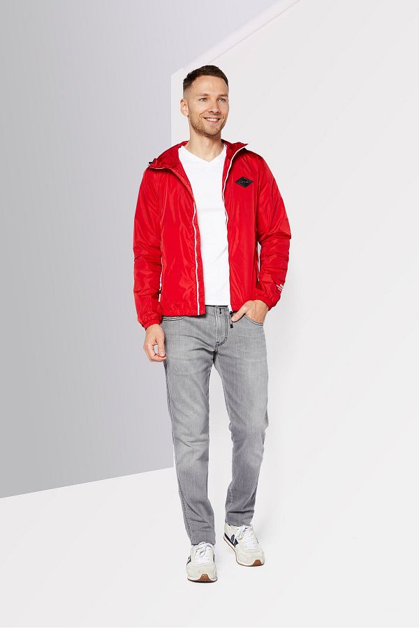 Long red windbreaker clearance