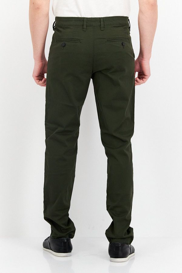 Selected Homme Men Slim Fit Stretchable Solid Chino Pants Olive Trendyol
