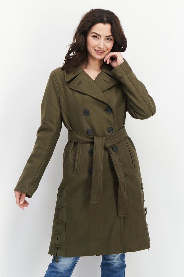 French Connection Women Regular Fit Solid Trench Coat Brown Trendyol