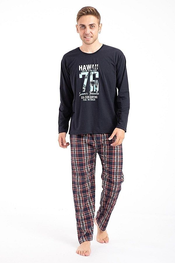 Rimoli-Pajamas 100% Cotton Single Jersey Men's Pajama Set Hawaii 1
