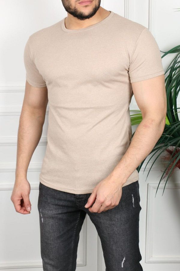 ŞENOL ÇARŞI-Beiges Slim Fit T-Shirt für Herren 1