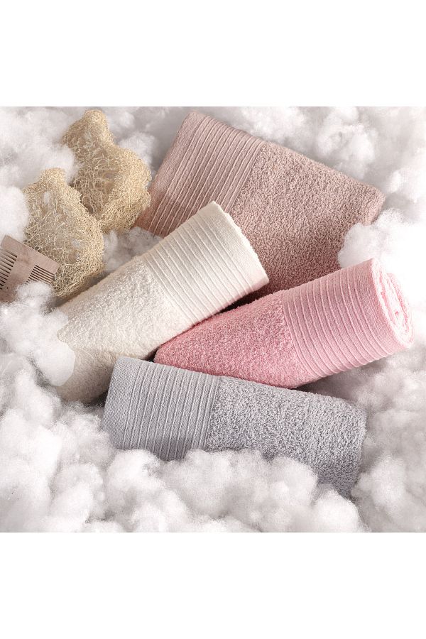 Güvenal-Ada Softline Set of 4 Hand and Face Towels - 50*90 Cotton | Towel & Towel Set | Towel Set | Dowry 1
