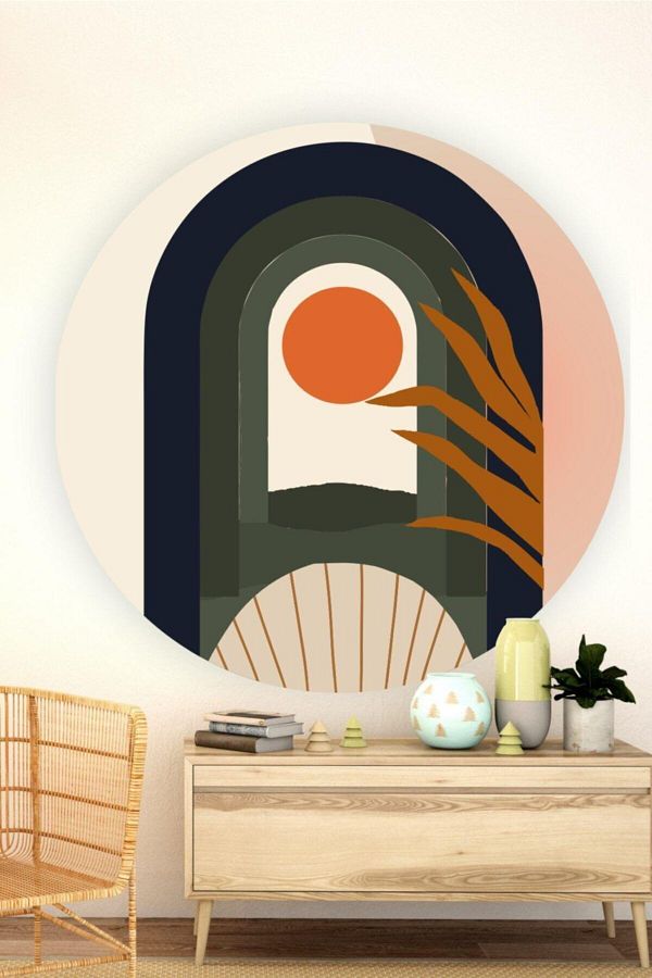 MSticker-Design personalizat - Autocolant de perete rotund în stil boem 1
