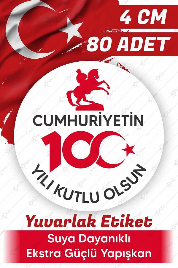 MSticker-29 October Celebration Sticker - Republic's 100thYear Decoration Sticker 4cm 80 Pieces, 100 Years Celebration 1