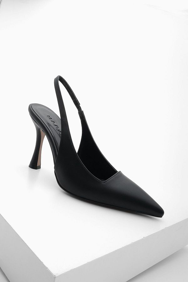 Marjin-Women's Pointed Toe Thin Heel Classic Heeled Shoes Vedin Black 1