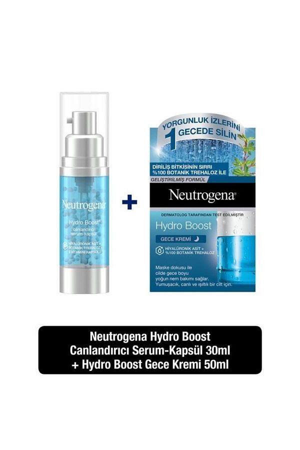 Neutrogena-Hydro Boost Revitalizing Serum-Capsule 30 ml + Neutrogena Hydro Boost Night Cream 50 ml 1