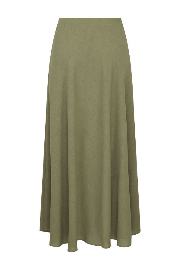 Merve DA LI Louisa Maxi Khaki Skirt Simple Design Trendyol
