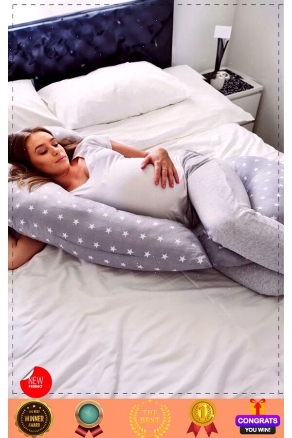 OMZ Tüm Vücut Destekli Lüks Jumbo Boy Hamile Yastığı Hamile Uyku Yastıgi Hamile Yastıgi Hamile Destek Y