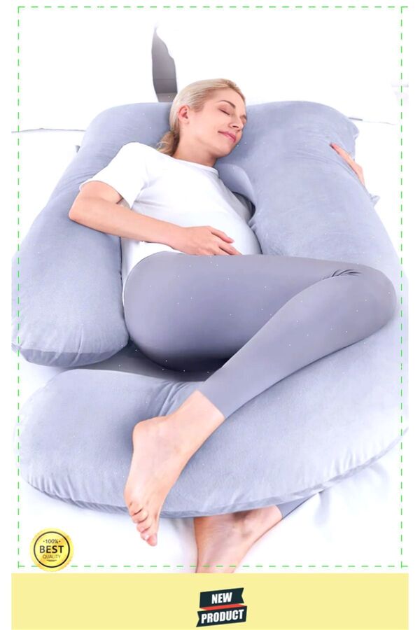 OMZ Baş Boyun Sırt Karın Destekli Çıkarılabilir Kılıflı Hamile Yastığı