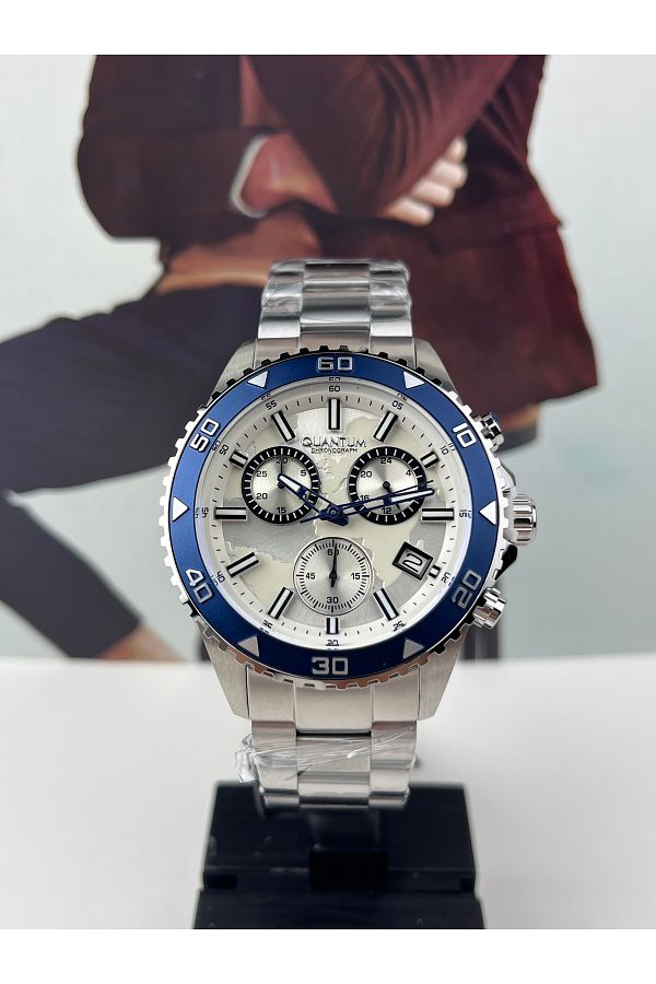 Quantum-10 Atm Waterproof Steel Sports Wristwatch - Dial Detail, 2 Years Warranty 1