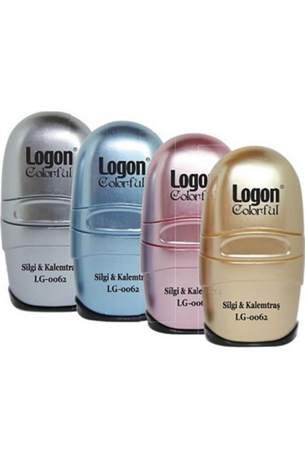 Logon-Pencil Sharpener with Eraser 4 Colors Lg-0069-24-pack-pkt 1