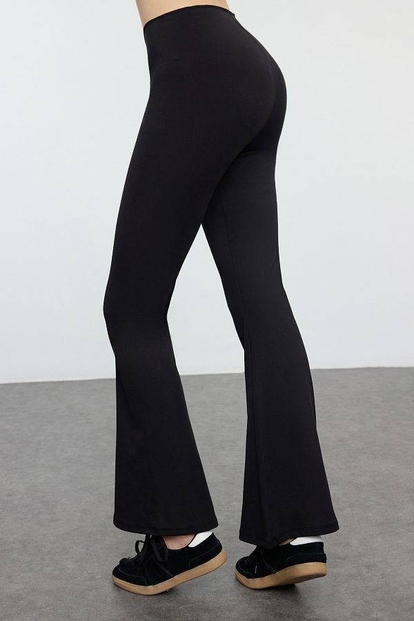 Trendyol Collection-SPanish Leg Yoga Knitted Sports Leggings - Waist Slimming, Black THMAW25TY00017 1