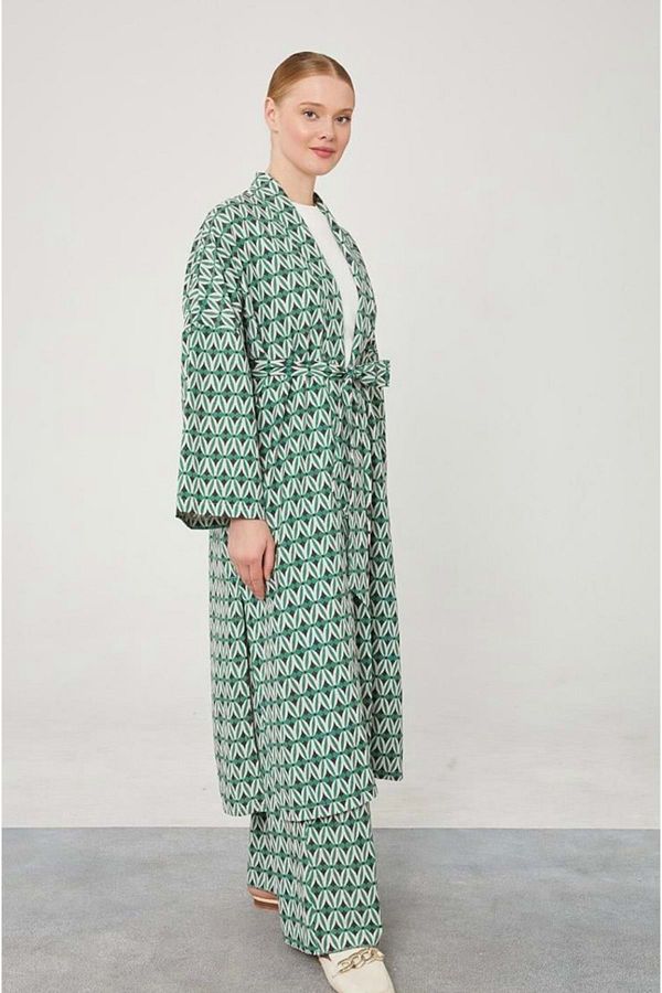 Levidor Zara Model 24y100058 Set Kimono and Pants Green 1 Trendyol