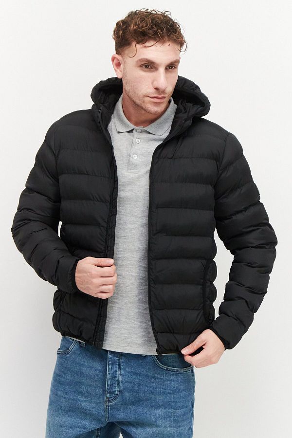 Plain black puffer jacket mens shop