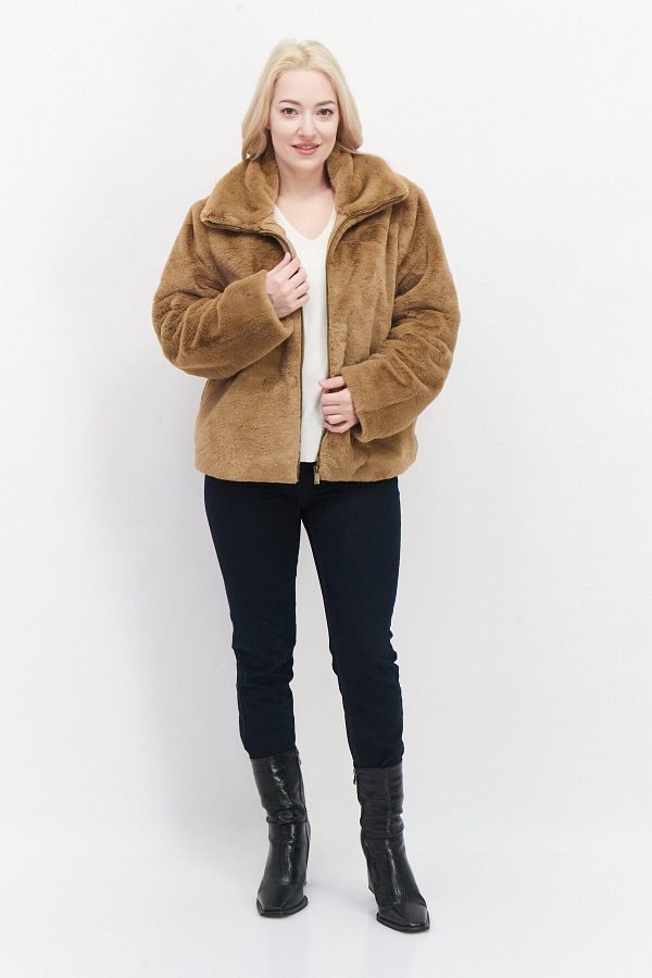 French Connection Women Textured Softshell Jacket Tan Trendyol
