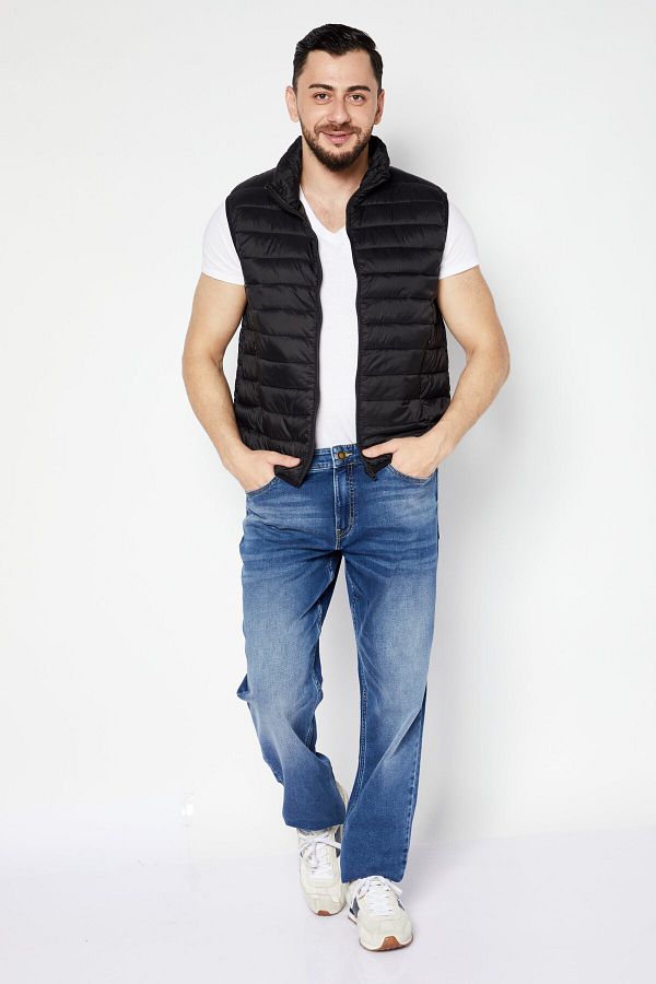 French Connection Men Plain Quilted Short Sleeve Jacket Black Trendyol