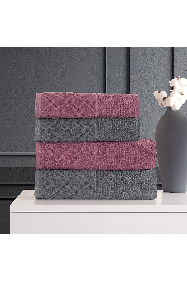 Lorateks-Elisa 4 Piece Velvet Bath Towel Set - Dowry List, Bath Towel and Hand Face Towel 1
